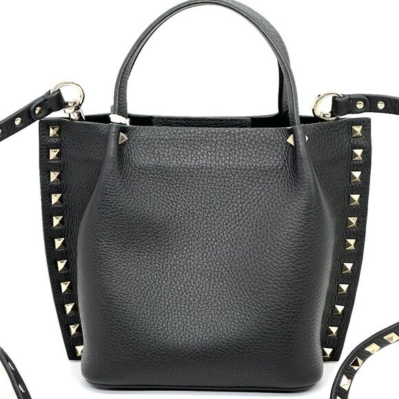 Valentino Garavani Rockstud Studded Small Leather Tote Crossbody Bag - Picture 9 of 16